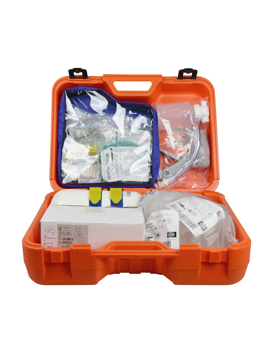 Maletín oxigenoterapia + aspiración manual + botella de oxígeno 2L sin cargar